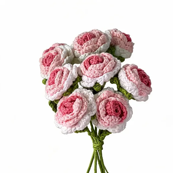Pink_And_White_100%_Premium_Cotton_Yarn_4-Ply_Crochet_Artificial_Flowers_For_Home_Decor