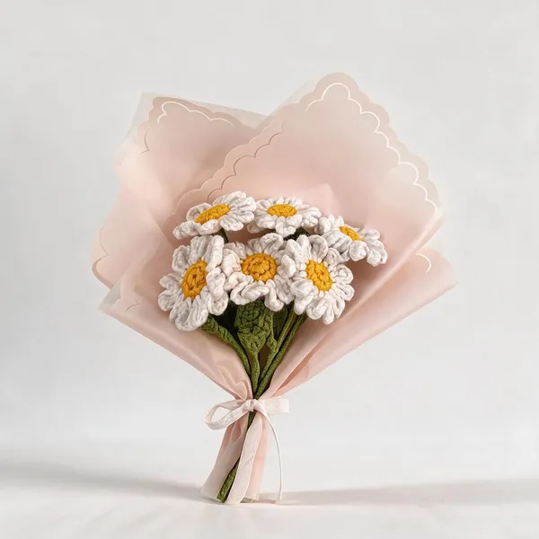 White_100%_Premium_Cotton_Yarn_6-Ply_Crochet_Flower_Bouquet_For_Gifting