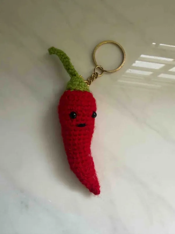Red_100%_Premium_Cotton_Yarn_4-Ply_Crochet_Keychain_For_Bags_&_Accessories