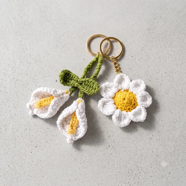 White_100%_Premium_Cotton_Yarn_4-Ply_Crochet_Keychain_For_Bags_&_Accessories_(pack_of_2)