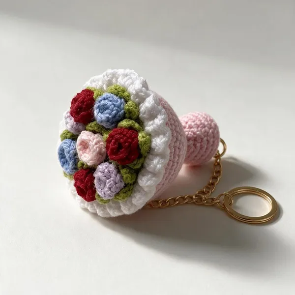 Multicolor_100%_Premium_Cotton_Yarn_4-Ply_Crochet_Keychain_For_Bags_&_Accessories_(pack_of_2)