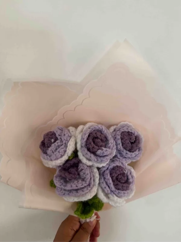 Purple_100%_Premium_Cotton_Yarn_4-Ply_Crochet_Flower_Bouquet_For_Gifting