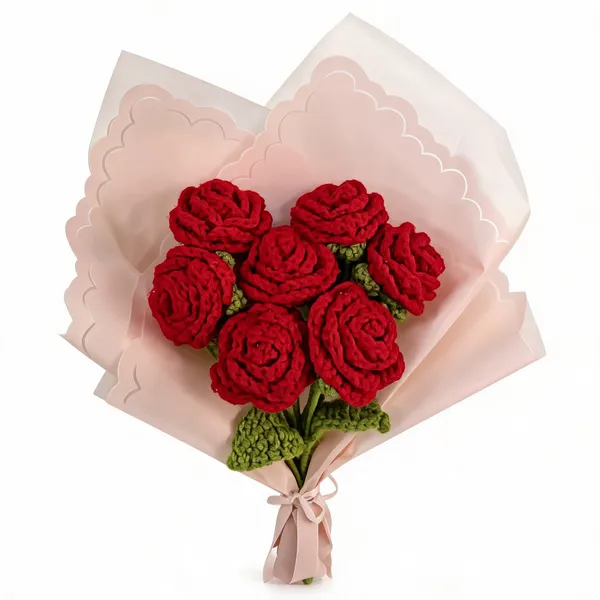 Red_100%_Premium_Cotton_Yarn_4-Ply_Crochet_Flower_Bouquet_For_Gifting