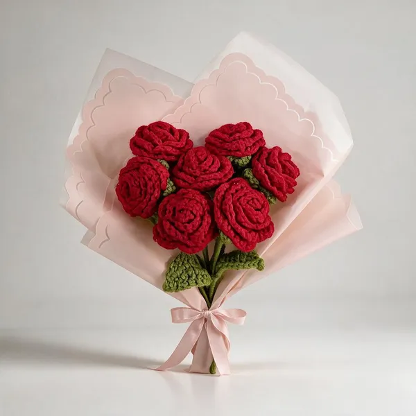 Red_100%_Premium_Cotton_Yarn_7-Ply_Crochet_Flower_Bouquet_For_Gifting
