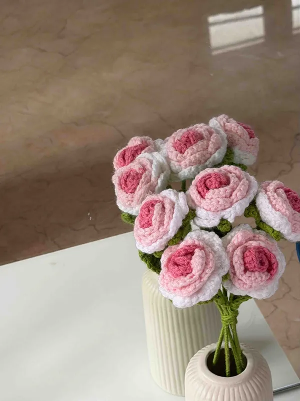 Pink_And_White_100%_Premium_Cotton_Yarn_4-Ply_Crochet_Artificial_Flowers_For_Home_Decor