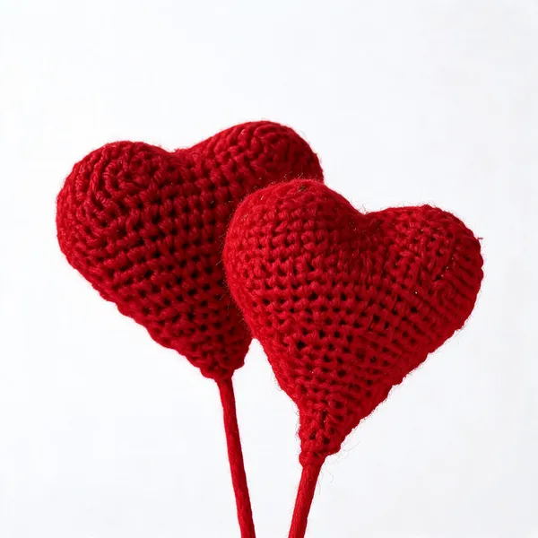 Red_100%_Premium_Cotton_Yarn_4-Ply_Crochet_Heart_Decor_For_Gifting
