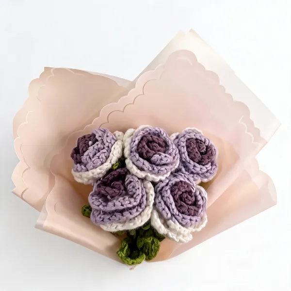 Purple_100%_Premium_Cotton_Yarn_4-Ply_Crochet_Flower_Bouquet_For_Gifting