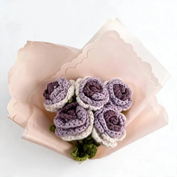 Purple_100%_Premium_Cotton_Yarn_4-Ply_Crochet_Flower_Bouquet_For_Gifting