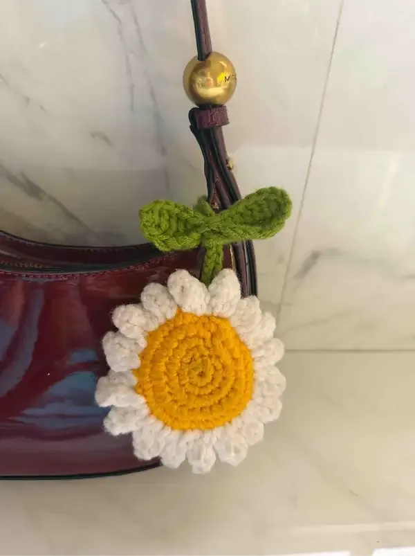 White_100%_Premium_Cotton_Yarn_4-Ply_Crochet_Bag_Charm_For_Bags_&_Accessories_(pack_of_2)