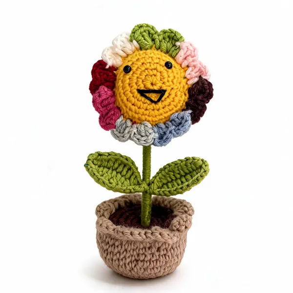 Multicolor_100%_Premium_Cotton_Yarn_4-Ply_Crochet_Potted_Artificial_Flower_For_Home_Decor