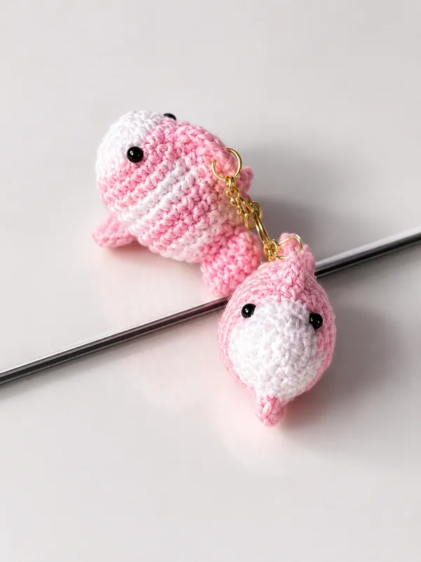 Pink_100%_Premium_Cotton_Yarn_4-Ply_Crochet_Keychain_For_Bags_&_Accessories_(pack_of_2)