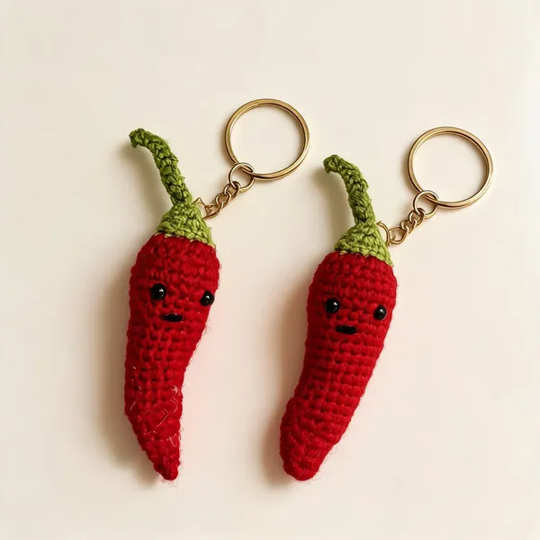 Red_100%_Premium_Cotton_Yarn_4-Ply_Crochet_Keychain_For_Bags_&_Accessories