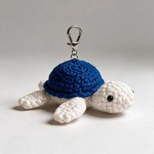 Blue_100%_Premium_Cotton_Yarn_4-Ply_Crochet_Keychain_For_Bags_&_Accessories