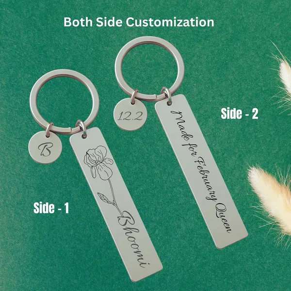 Stainless_Steel_Bar_Keychain_With_Initial_Charm