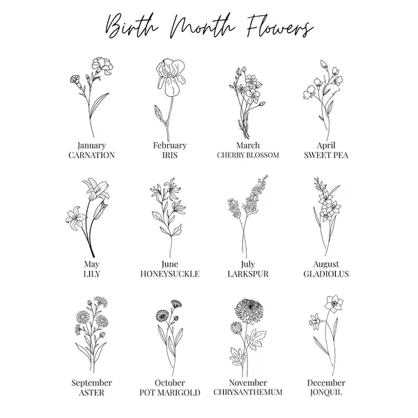 Birth_Flower_Keychain_With_Name_Charm