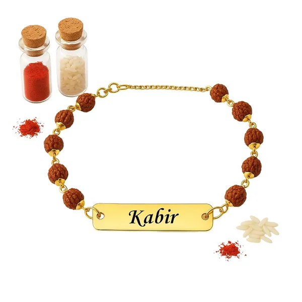 Personalized_Rudraksha_Rakhi_Bracelet_With_Name_Engraving
