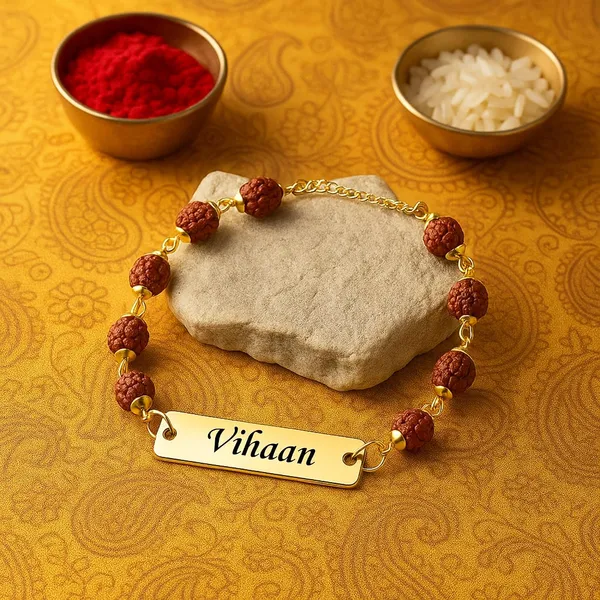 Personalized_Rudraksha_Rakhi_Bracelet_With_Name_Engraving