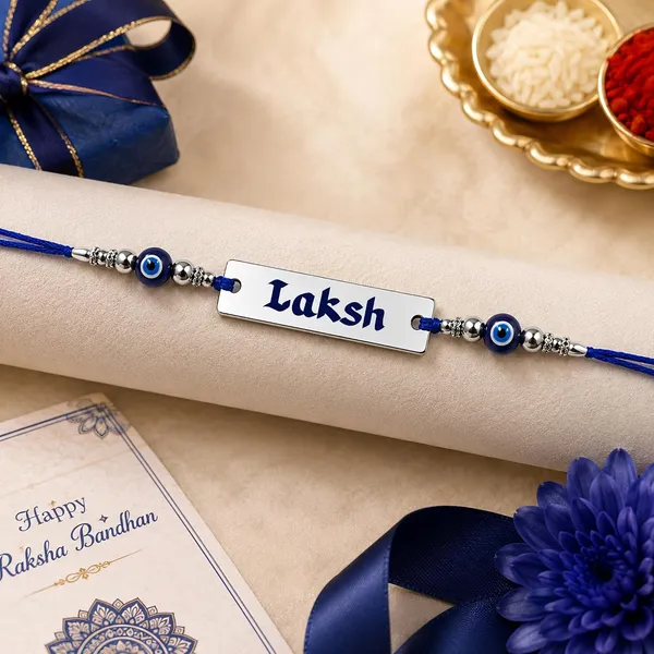 Name_Rakhi_With_Evil_Eye_Beads