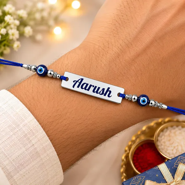 Name_Rakhi_With_Evil_Eye_Beads