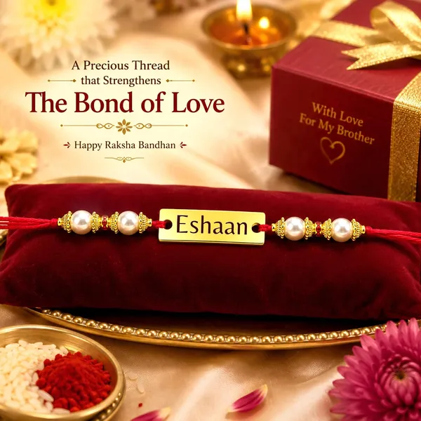 Name_Plate_Rakhi_With_Pearl_Beads