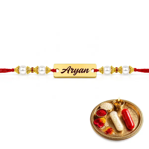 Name_Plate_Rakhi_With_Pearl_Beads