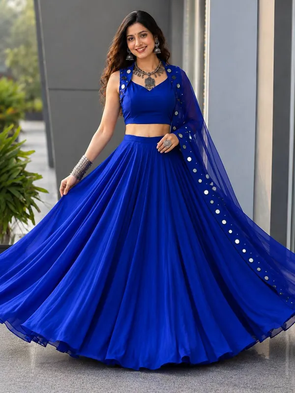 Blue_Embellished_Lehenga_Choli_Set_For_Women