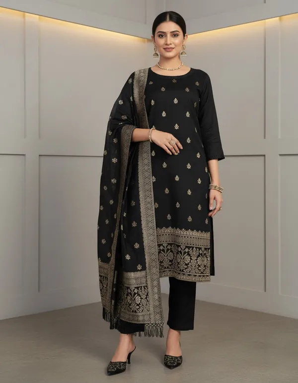 Black_Printed_Straight_Kurta_Set_For_Women