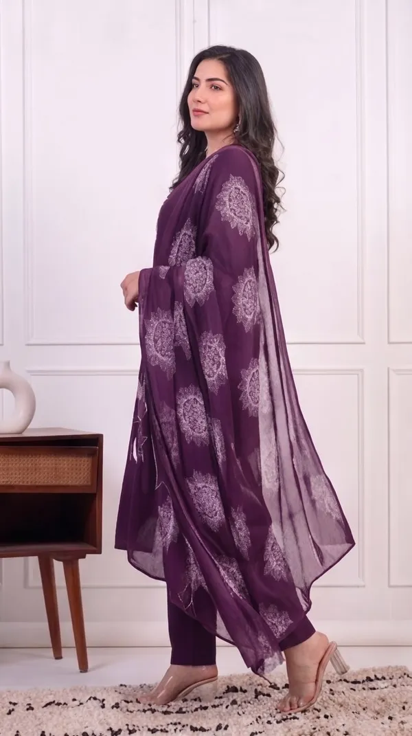Purple_Printed_Kurta_Set_For_Women