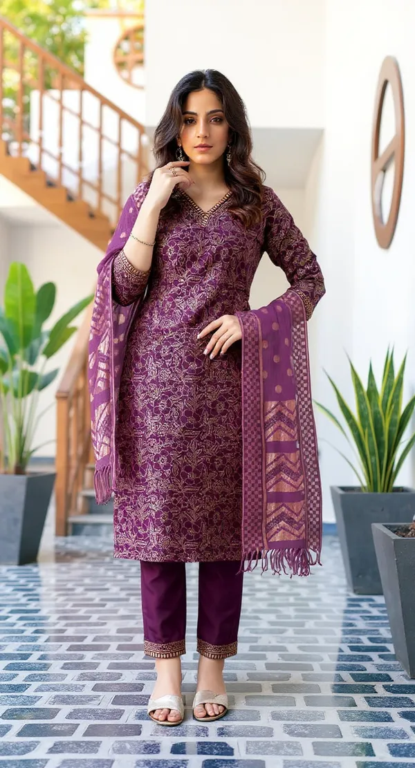 Purple_Printed_Straight_Kurta_Set_For_Women