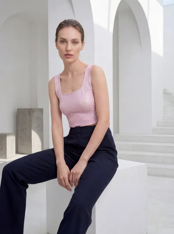 Pink_Striped_Fitted_Crop_Top_For_Women