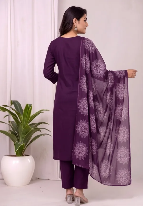 Purple_Printed_Kurta_Set_For_Women
