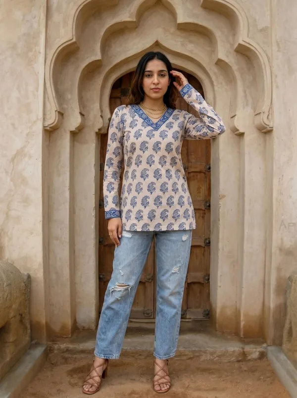 Beige_Floral_Print_Straight_Kurta_For_Women