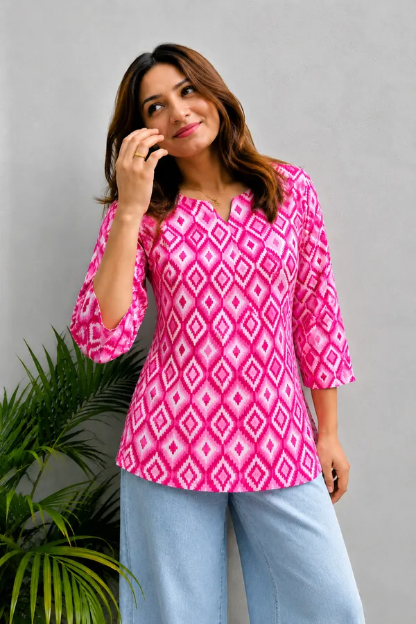 Pink_Printed_Regular_Fit_Top_For_Women