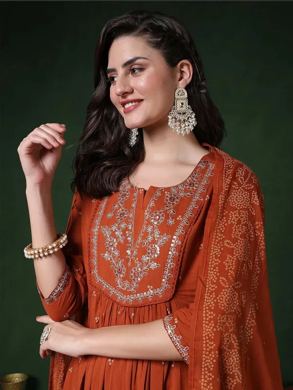 Rust_Anarkali_Kurta_Set_For_Women