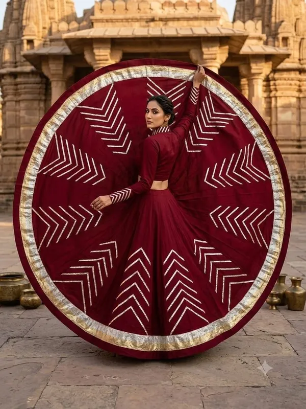 Maroon_Embroidered_Flared_Lehenga_Choli_For_Women