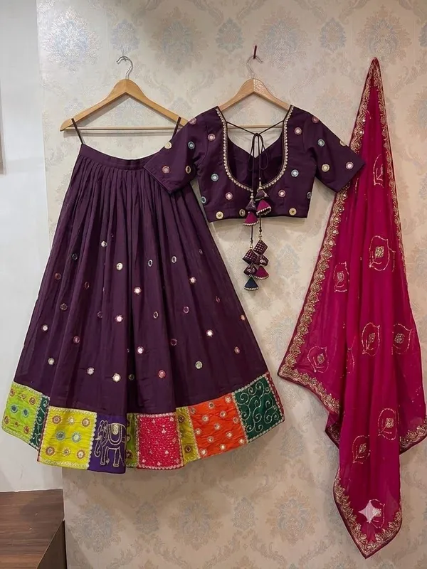 Purple_Embroidered_Lehenga_Choli_Set_For_Women