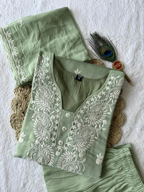 Sage_Green_Embroidered_Kurta_Set_For_Women