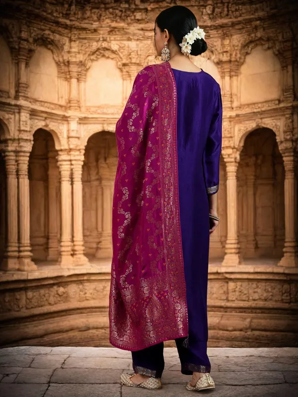 Blue_Embroidered_Straight_Kurta_Set_For_Women