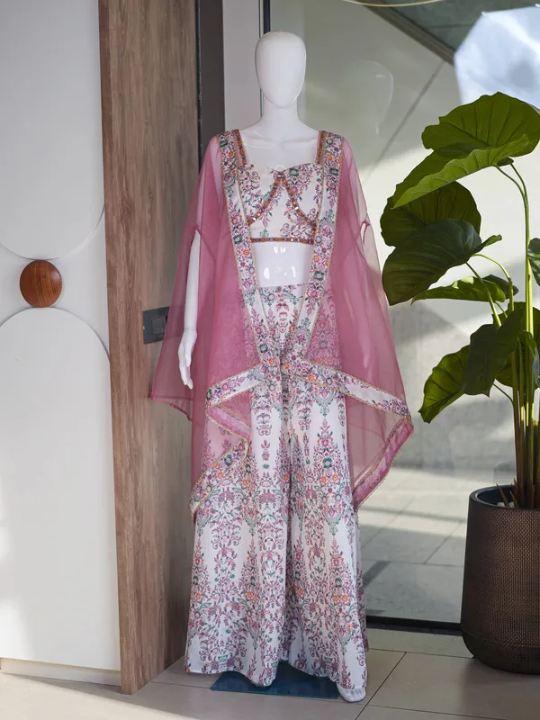 Pink_Floral_Print_Lehenga_Set_For_Women