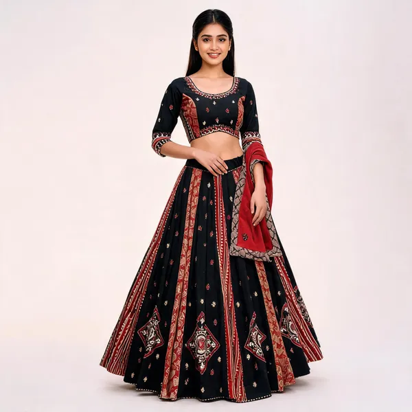 Black_Printed_Lehenga_Choli_Set_For_Women