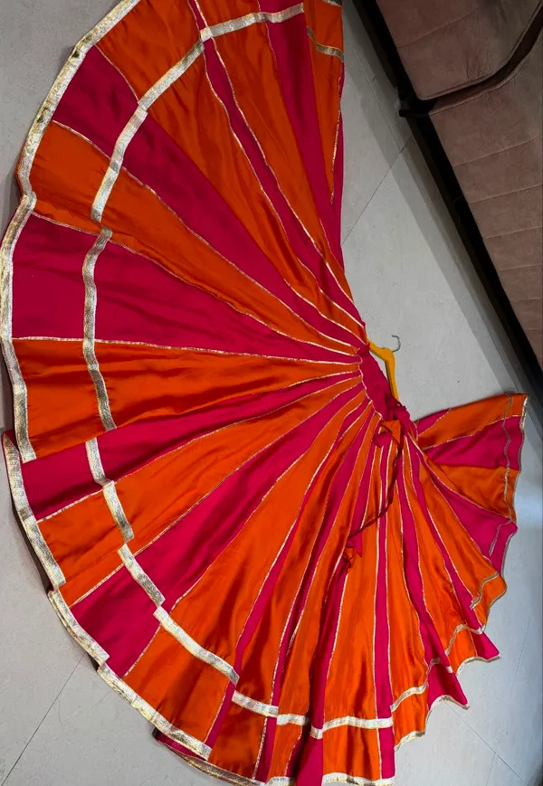 Orange_And_Pink_Flared_Lehenga_Skirt_For_Women