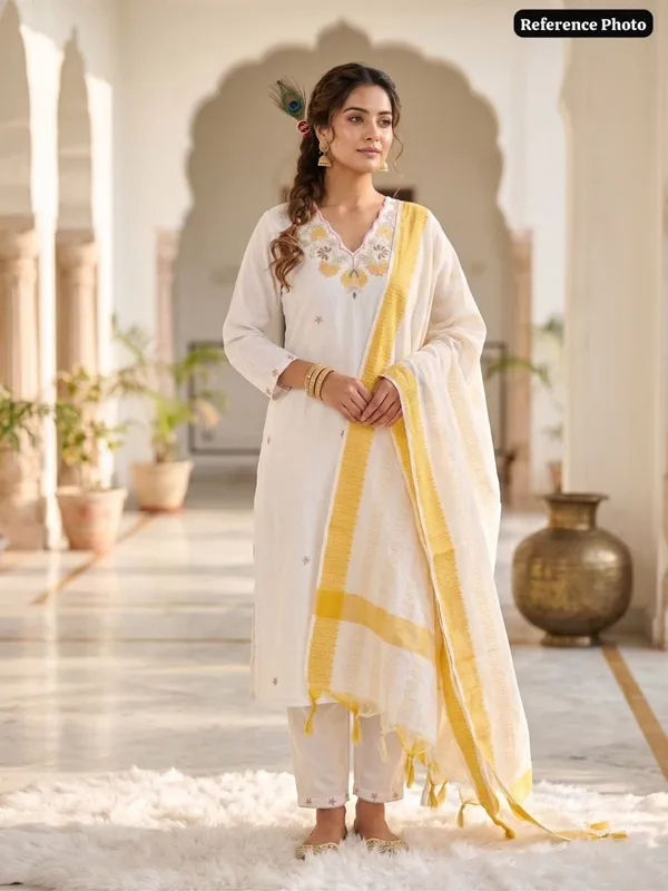 White_Embroidered_Kurta_Pant_Dupatta_Set_For_Women