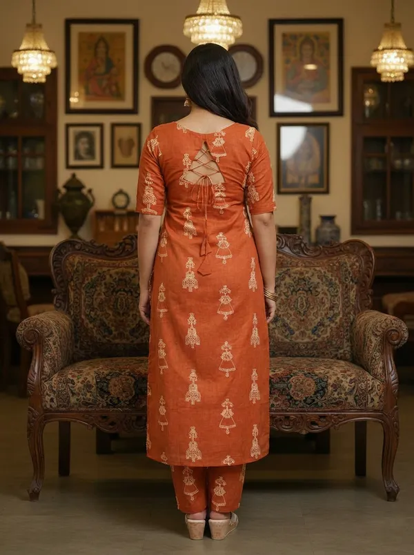Orange_Straight_Printed_Kurta_For_Women