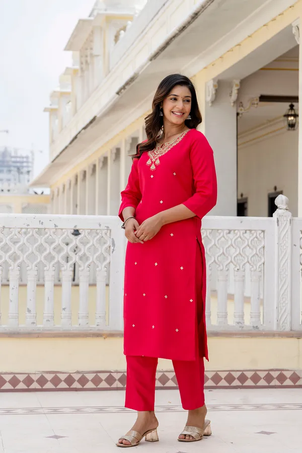 Pink_Embroidered_Straight_Kurta_Set_For_Women
