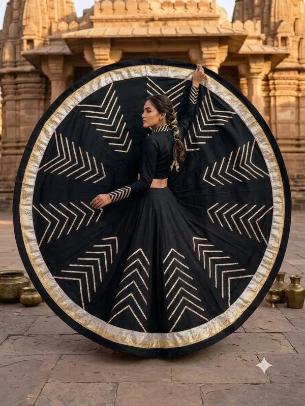 Black_Geometric_Embellished_Lehenga_Set_For_Women