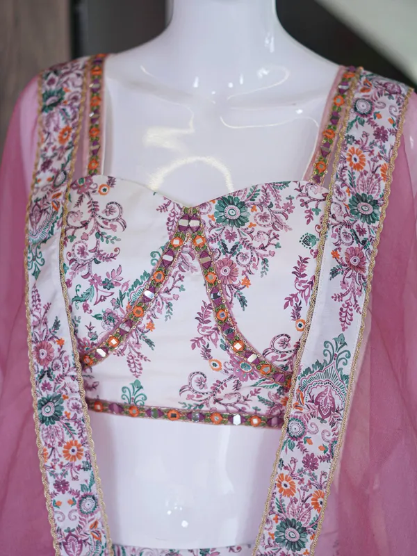Pink_Floral_Print_Lehenga_Set_For_Women