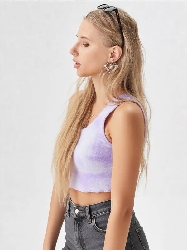 Lavender_Knit_Sleeveless_Crop_Top_For_Women