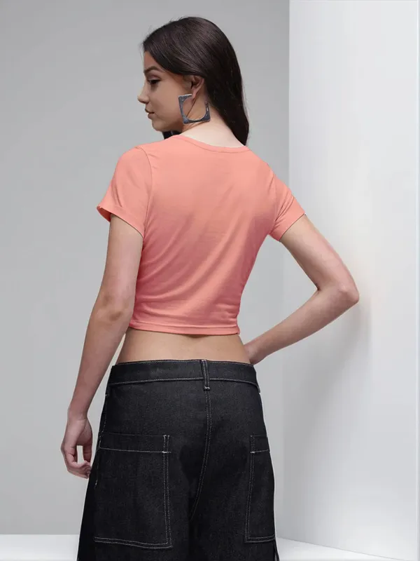 Coral_Fitted_Crop_Top_For_Women