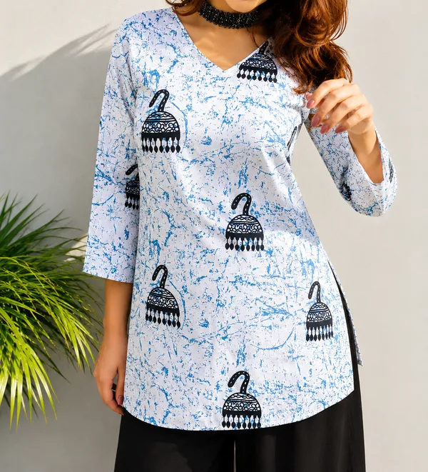 White_Printed_Straight_Kurta_For_Women