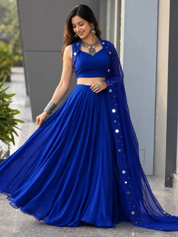 Blue_Embellished_Lehenga_Choli_Set_For_Women